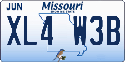 MO license plate XL4W3B