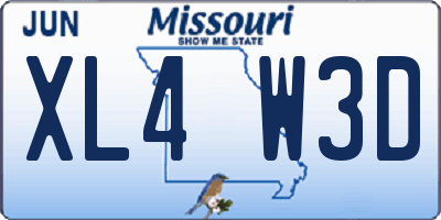 MO license plate XL4W3D