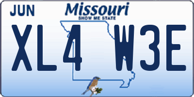 MO license plate XL4W3E