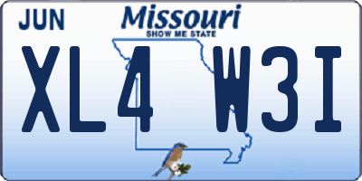 MO license plate XL4W3I