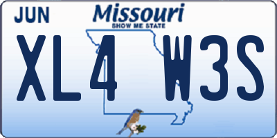 MO license plate XL4W3S