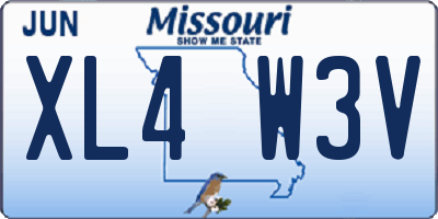 MO license plate XL4W3V