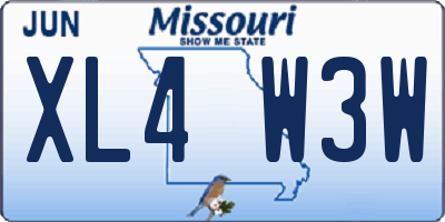 MO license plate XL4W3W