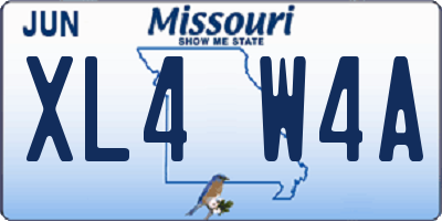 MO license plate XL4W4A