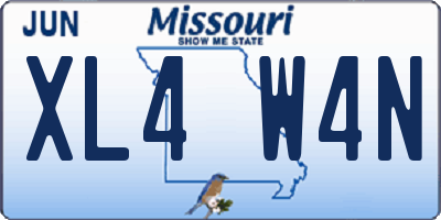 MO license plate XL4W4N