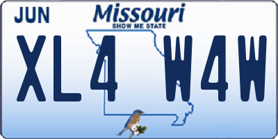 MO license plate XL4W4W