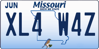 MO license plate XL4W4Z
