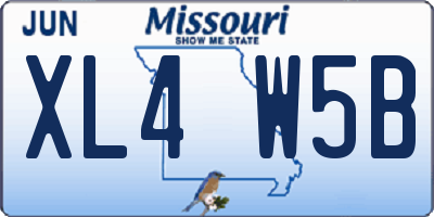 MO license plate XL4W5B