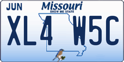 MO license plate XL4W5C