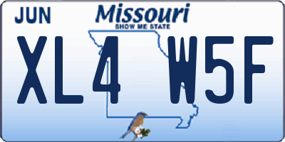 MO license plate XL4W5F