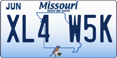 MO license plate XL4W5K