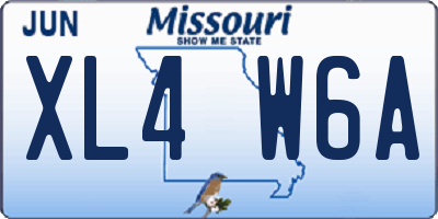MO license plate XL4W6A