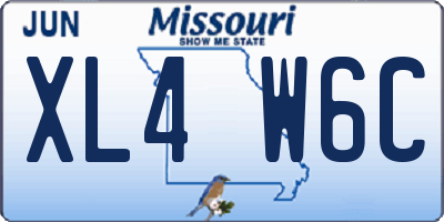 MO license plate XL4W6C