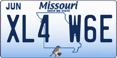 MO license plate XL4W6E