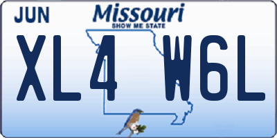 MO license plate XL4W6L