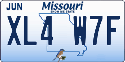 MO license plate XL4W7F