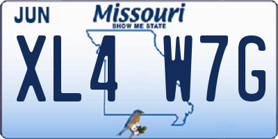 MO license plate XL4W7G