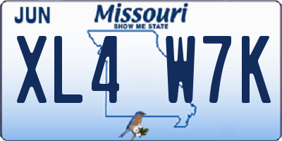 MO license plate XL4W7K