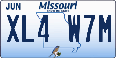 MO license plate XL4W7M