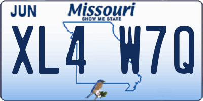 MO license plate XL4W7Q