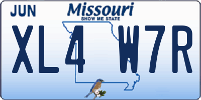 MO license plate XL4W7R