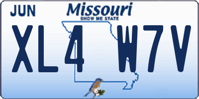 MO license plate XL4W7V