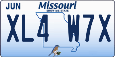 MO license plate XL4W7X