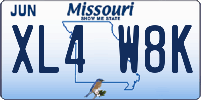 MO license plate XL4W8K