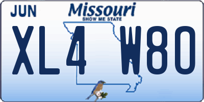 MO license plate XL4W8O