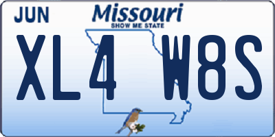 MO license plate XL4W8S