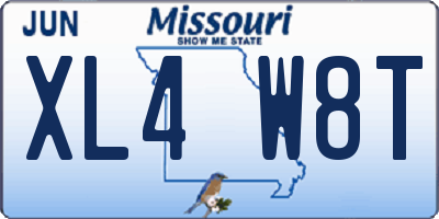 MO license plate XL4W8T