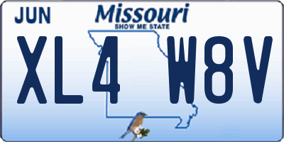 MO license plate XL4W8V