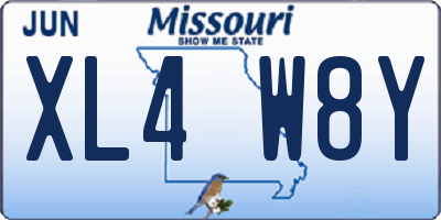 MO license plate XL4W8Y