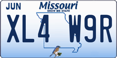 MO license plate XL4W9R