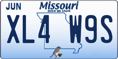 MO license plate XL4W9S