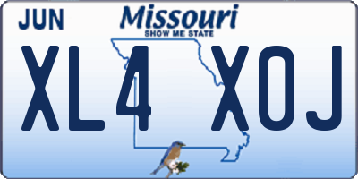 MO license plate XL4X0J