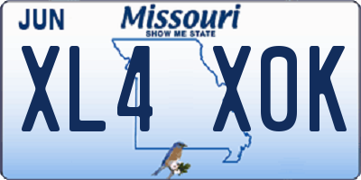 MO license plate XL4X0K