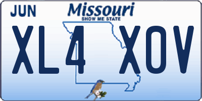 MO license plate XL4X0V