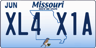 MO license plate XL4X1A