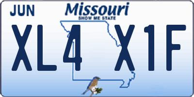 MO license plate XL4X1F