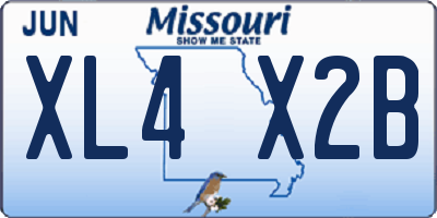 MO license plate XL4X2B