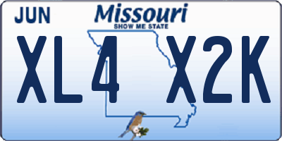 MO license plate XL4X2K