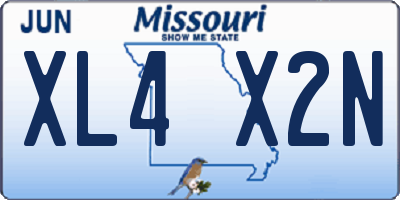 MO license plate XL4X2N