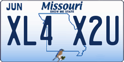 MO license plate XL4X2U
