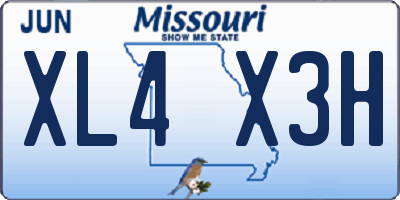 MO license plate XL4X3H