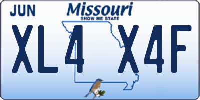 MO license plate XL4X4F