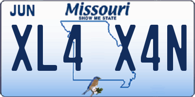MO license plate XL4X4N