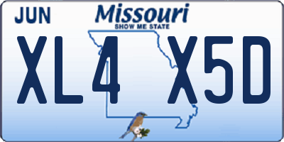 MO license plate XL4X5D