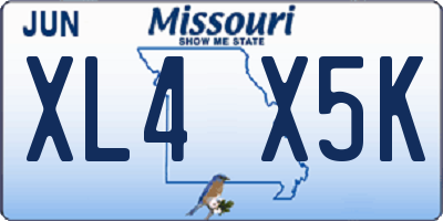 MO license plate XL4X5K