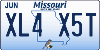 MO license plate XL4X5T